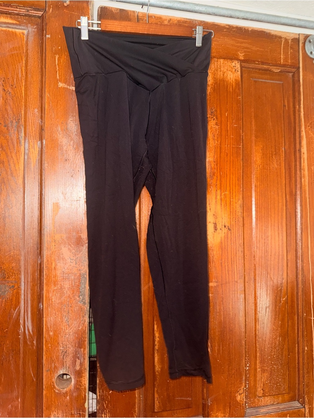 aerie Black Cross-Over Waist Leggings